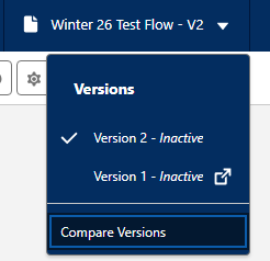 Side-by-side Flow version comparison view in Salesforce Flow Builder